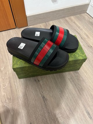 Chanclas Gucci Negras Multicolor