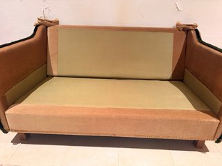 Divano a 2 posti in velluto beige - boutique