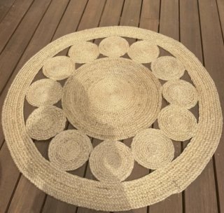Alfombra redonda de yute 120cm