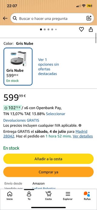 Lefant M2 Plus Robot Aspirador y Fregasuelos