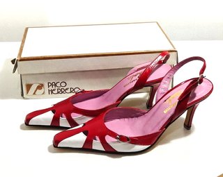 Zapatos Piel Paola T38 Bicolor | Tacón Slingback