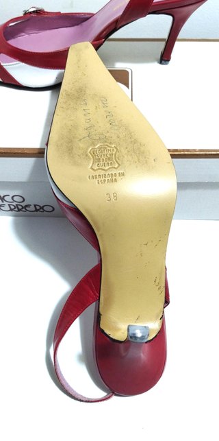 Zapatos Piel Paola T38 Bicolor | Tacón Slingback