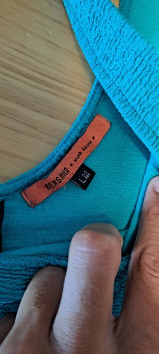 Vestido verde-azulado ajustado mujer