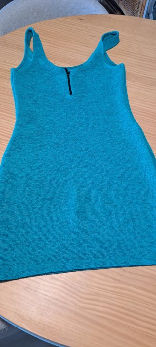 Vestido verde-azulado ajustado mujer