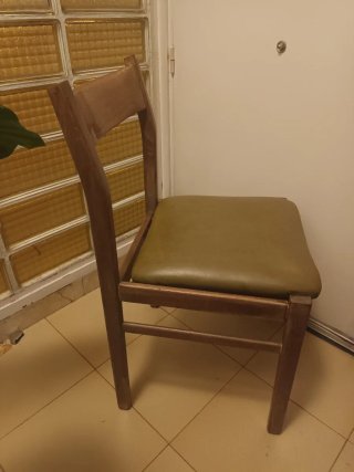 Silla antigua madera y polipiel (6 unidades)