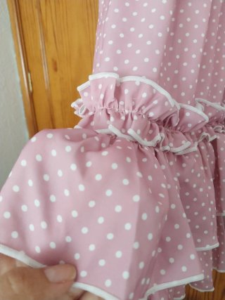 Vestido Flamenca Lunares Rosa Talla 8 años.