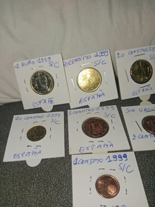 S/C tira Euro España 1999 sin circular 7 valores.