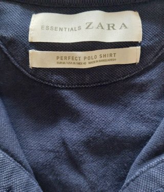 Polo Zara manga larga azul