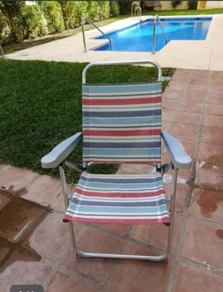 Silla de playa plegable como nueva