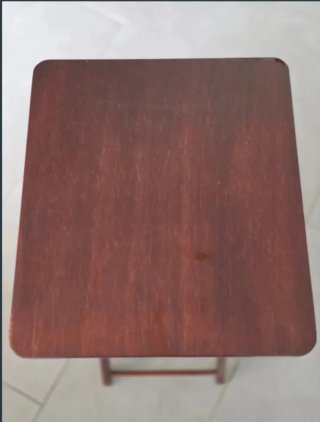 Mesa auxiliar nogal plegable antigua