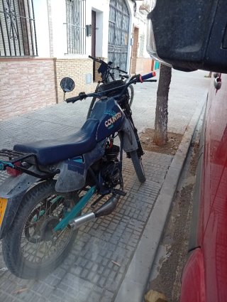 Moto Clásica Derbi Enduro Azul/Plata