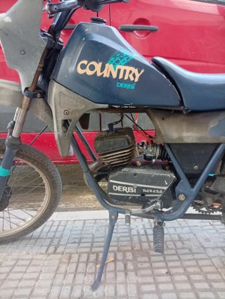 Moto Clásica Derbi Enduro Azul/Plata