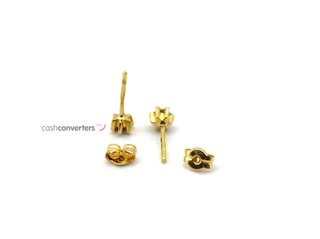 pendientes oro 18k con piedra con diamante