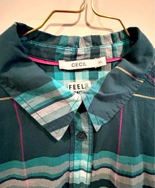 Blusa Cecil cuadros verde multicolor