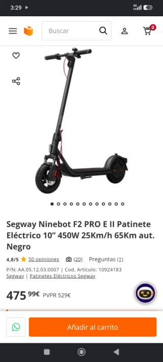 Patinete eléctrico Ninebot f2 pro