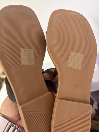 Sandali donna nero fibbia oro tg 36 nuovo