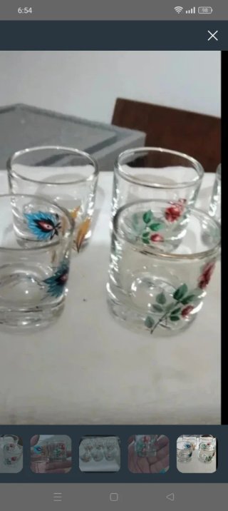 Vasos de chupito vintage cristal decorados