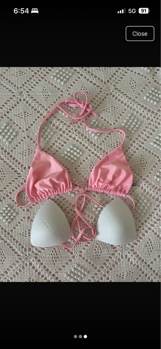 Top Bikini Triángulo Rosa