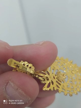 Pendientes antiguo de plata dorado 925