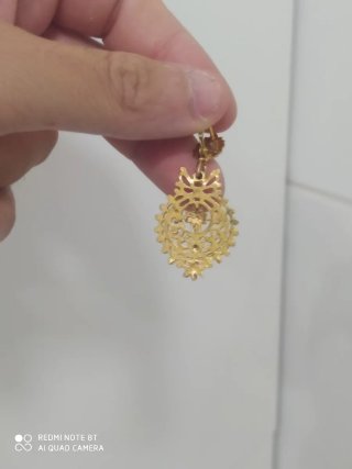 Pendientes antiguo de plata dorado 925