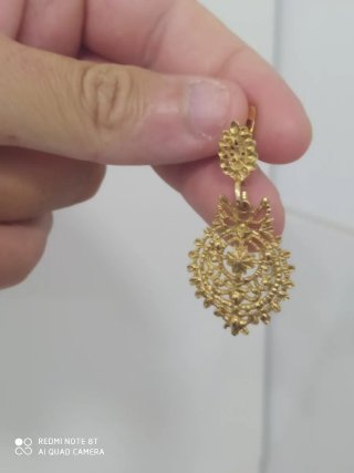 Pendientes antiguo de plata dorado 925