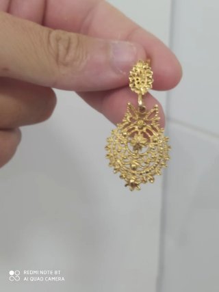 Pendientes antiguo de plata dorado 925