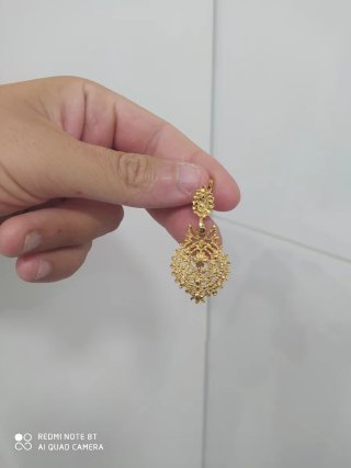 Pendientes antiguo de plata dorado 925