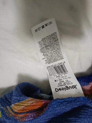 Top Desigual Fantasia Pappagalli Blu