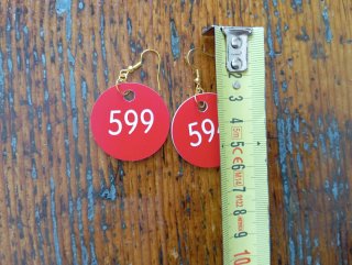 Orecchini Rossi Cerchi Numero 599 e 594