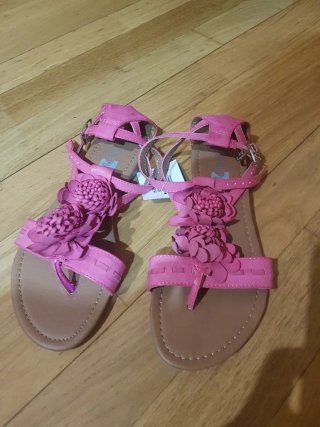 Sandalias rosas con flores talla 37