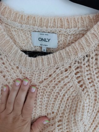 Jersey Only punto calado beige