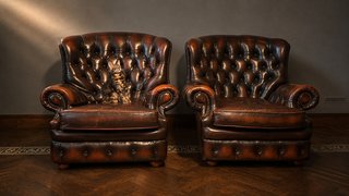 Pareja de butacas Chester Club de cuero