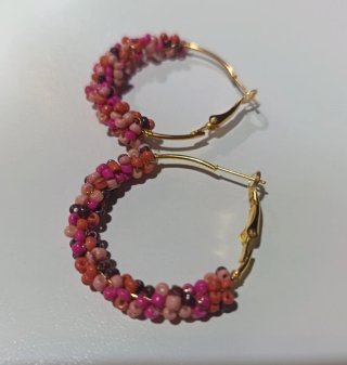 Pendientes Aro Multicolor Perlas