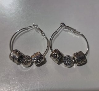 Pendientes Aro Plata con Dijes
