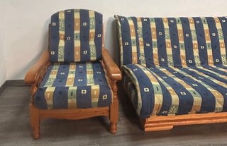 Sofá cama y sillón a juego