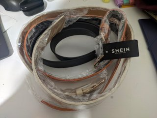 Pack 3 Cinturones Shein Beige Negro Marrón urge