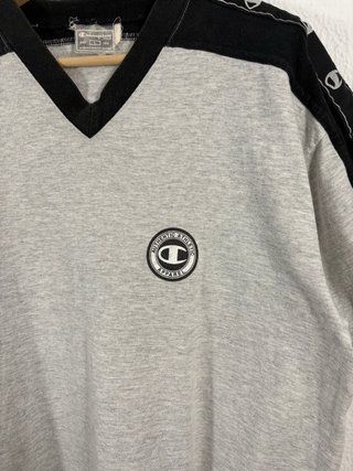 Camiseta Champion V-Neck Logo Rayas