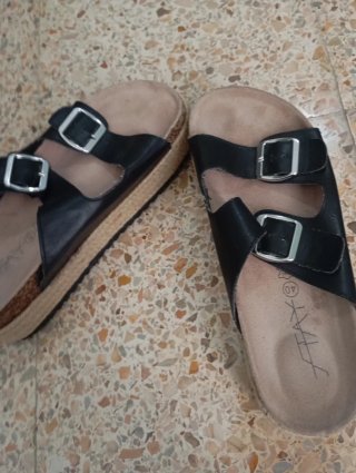 Sandalias planas verano negras talla 40