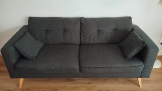 Sofá 3 plazas gris antracita
