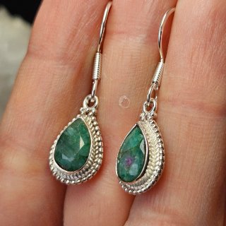 Pendientes Plata 925 Esmeralda