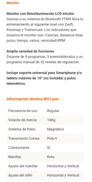 Bicicleta Estática BH Fitness Lyon