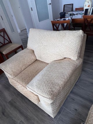 Sofá de 3 plazas en tela beige