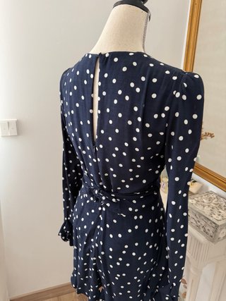 Mono Zara lunares azul y blanco