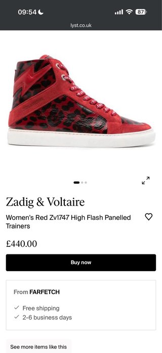 Zadig & Voltaire Sneakers Piel Rojo/Negro T.41 (4)
