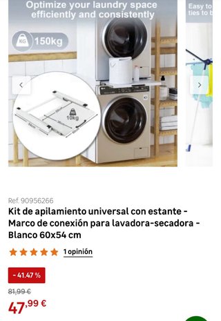 Kit di sovrapposizione universale per lavatrice e asciugatrice