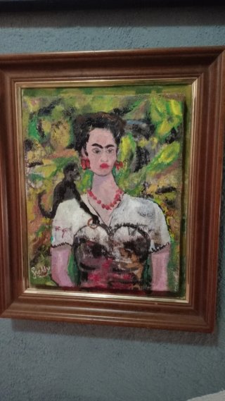 Cuadro Óleo Frida Kahlo Enmarcado
