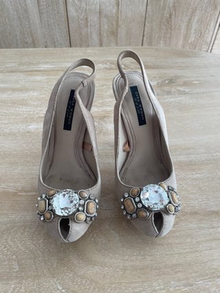 Zapatos Zara Joya Beige Tacon Fiesta