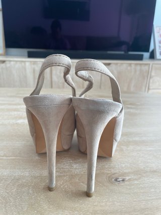 Zapatos Zara Joya Beige Tacon Fiesta