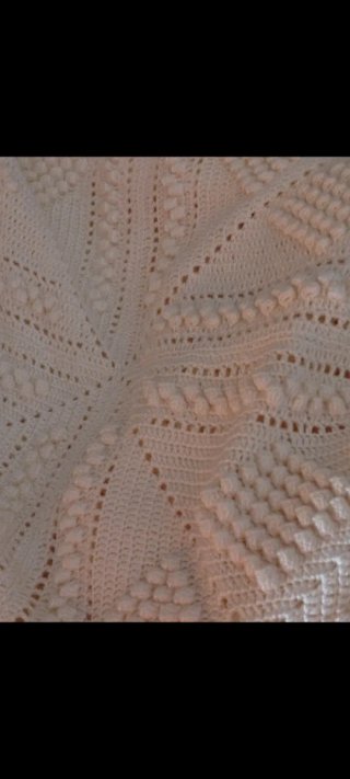Colcha antigua crochet hilos cama 1.5