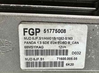 Centralita motor fiat 51775008 panda (169) 175540